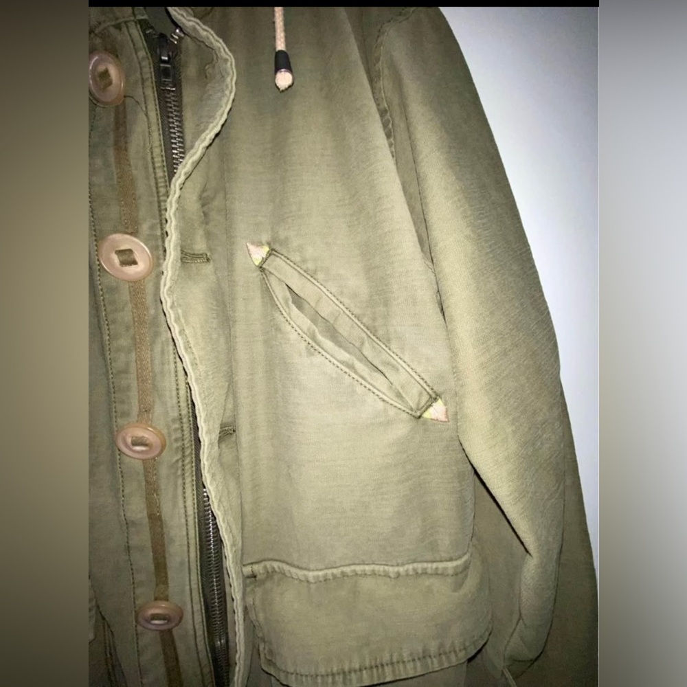 Free People Joshua Tree Utility Cargo Jacket hooded oversized 100% cotton canvas - Picture 3 of 11